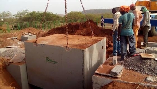 Water purification plant from residential settlement