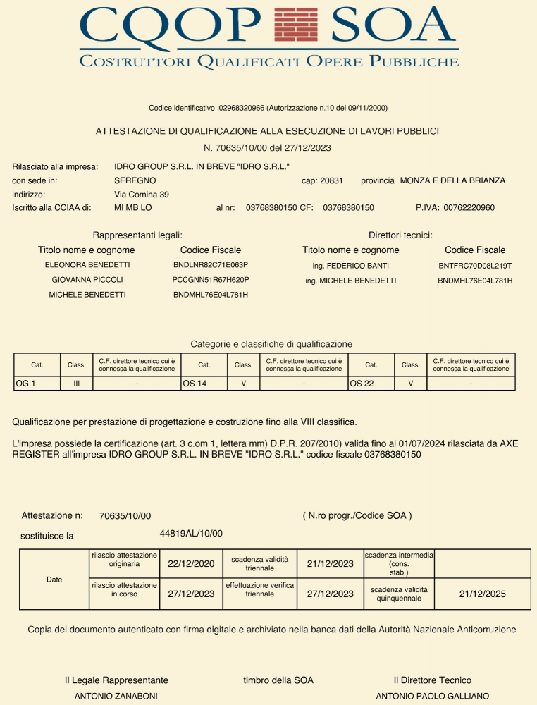 Certificazioni